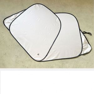 Pare-soleil de pare-brise avant personnalisé Ys790 en polyester anti-UV, double pare-soleil pliable avec logo, 2 pièces pour voiture - Product Image 4