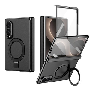 Funda Magnética de Cuero PU al por Mayor para Samsung Z Fold 8 7 6 5 4 3 W25 con Anillo Soporte Protector de Pantalla Frontal Antigolpes - Product Image 1