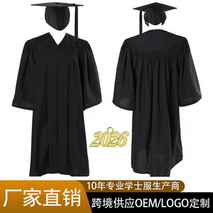 Robe de remise de diplôme Jing Zherui pour étudiants, tissée, unisexe, noire, pour la licence, uniforme scolaire - Product Image 5