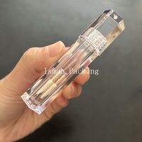 Flacon de gloss à lèvres hexagonal de luxe ISMAN 5 ml, flacon en plastique transparent, conteneur de maquillage vide, étiquette privée, logo personnalisé, Elite Pro