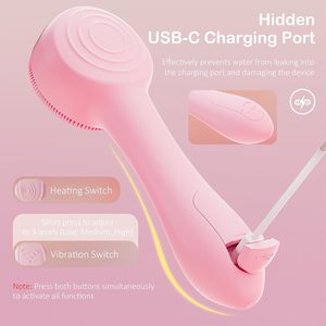 Custom Logo Magnetic Charging Electric Facial <b>Scrub</b> Exfoliating Pore Cleaner Hot Cleansing <b>Brush</b> Whitening Eyes Silicone Face - Product Image 2
