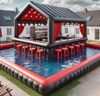 Piscine gonflable extérieure personnalisée pour fête de jardin, tente de pub, installations aquatiques, bar gonflable