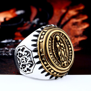 Anillo de acero SS8-281R Amiable de la Virgen María, joyería de la suerte - Product Image 4