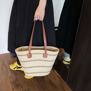 Lot de 2 sacs de plage en paille grande capacité et ensemble de sacs de voyage en paille avec chapeau pour femme - Product Image 3