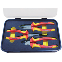 99LB303 Lot de 3 pinces isolées VDE 60Cr-V 1000V de 160-200mm avec étui pour panneaux électriques