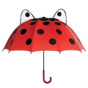 <span class=keywords><strong>Parapluie</strong></span> automatique en plein air d'école de motif de <span class=keywords><strong>coccinelle</strong></span> de dessin animé d'enfant de poignée en plastique avec l'oreille - Product Image 1
