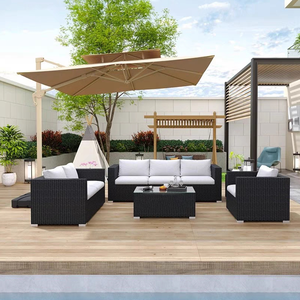 Sofá tejido de ratán para exteriores de lujo 2025, balcón, Villa redonda grande para exteriores, patio, jardín, muebles para casa de familia, Resort <span class=keywords><strong>General</strong></span> - Product Image 5