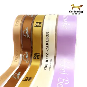 Factory Wholesale Gift Stocked 100% Polyester 6-100 Mm Single Face Satin Ribbon For Custom Logo And Print