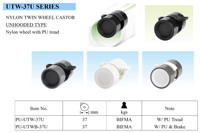 Roulettes en nylon noir les plus vendues avec bande de roulement en PU, diamètre 37 mm, capacité de charge BIFMA, roulement simple, pour meubles traditionnels