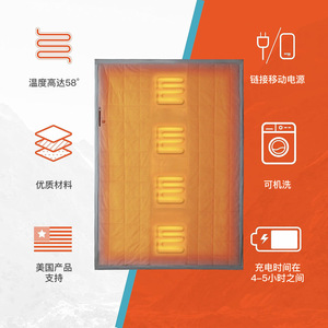 Couverture électrique portable chauffante en polaire, alimentée par USB 5V2A, trois niveaux de chauffage, pour le camping en plein air, chaleur hivernale, gris, vert militaire - Product Image 4