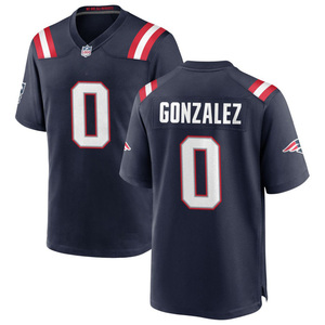 2026 Navyblauwe New England Jersey Custom American Football Shirts Gestikte Geborduurde Jeugd Uniformen Sportkleding met Logo's - Product Image 2
