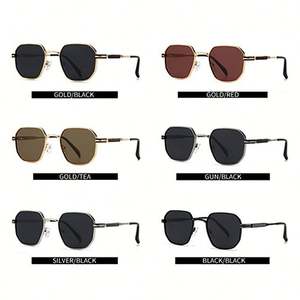 Lunettes de soleil polarisées polygonales vintage en métal 2025 avec logo personnalisé, protection UV400, pour hommes et femmes - Product Image 5