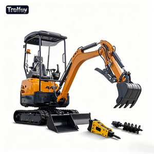Mini Excavadora <span class=keywords><strong>de</strong></span> 2 Toneladas con Brazo Giratorio Lateral, Excavadora Pequeña con Brazo Hidráulico, Excavadora con Orugas <span class=keywords><strong>de</strong></span> Goma para Jardinería Doméstica - Product Image 1