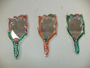 Espejo de metal blanco hecho a mano para decoración del hogar, espejos convexos pequeños decorativos - Product Image 2