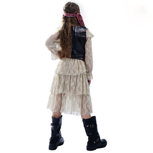 <span class=keywords><strong>Disfraz</strong></span> de Pirata de Encaje para <span class=keywords><strong>Niñas</strong></span> de Halloween, <span class=keywords><strong>Disfraz</strong></span> de Fiesta de Cosplay de Pirata, Traje de Actuación de Pirata para Escenario. - Product Image 4