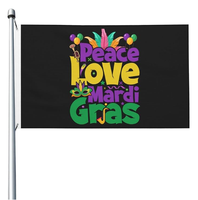 Bandera de Mardi Gras de Fábrica 3x5 pies, Bandera de Feliz Carnaval para Fiesta de Mascaradas y Martes Grueso, Decoración para Jardín, Patio, Interiores y Exteriores
