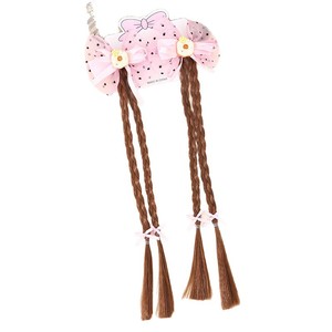 Fermaglio per capelli a coda di cavallo alta per bambine, con fiocco, paillettes, raso, rete, elastico, stile dolce e divertente, a trama intrecciata, per bambine - Product Image 5
