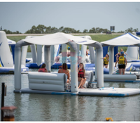 Île d'eau flottante gonflable personnalisée avec tente