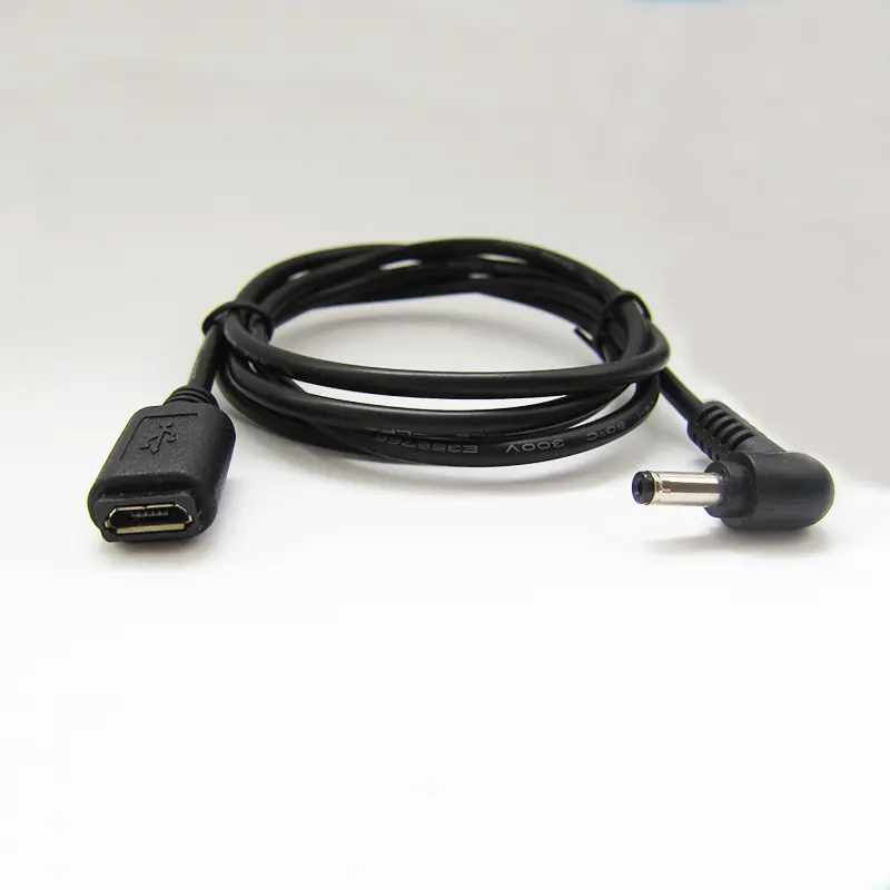 High Speed Micro USB Female To Right Angle DC Male Charging Micro USB Cable