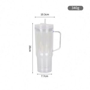 Venta al por mayor de globos de nieve duraderos sin BPA, bases para manualidades, vasos de plástico de doble pared de 40 oz, impresión por serigrafía, orificio preperforado - Product Image 2