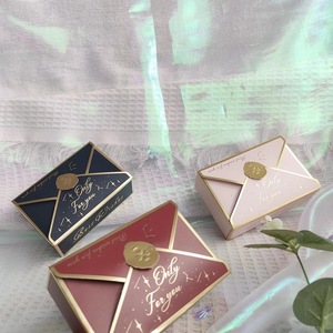 Boîte de papier enveloppe or rouge bleu avec poignée Emballage cadeau de mariage bonbon biscuit chocolat <span class=keywords><strong>macaron</strong></span> - Product Image 6