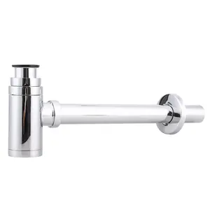doble filtro pipa fregadero Suppliers-Latón baño grifo lavabo trampa de botella de drenaje