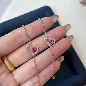 Collar de Plata de Ley S925 con Diamante en Forma de Gota de Agua Rojo Rosa, Diseño de Nicho de Alta Gama, Cadena para Clavícula, Estilo Dulce y Elegante - Product Image 4