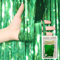 Rideau à franges holographique scintillant pour fête, décoration d'anniversaire, toile de fond de mariage, décoration murale, rideau à pompons pour ballons
