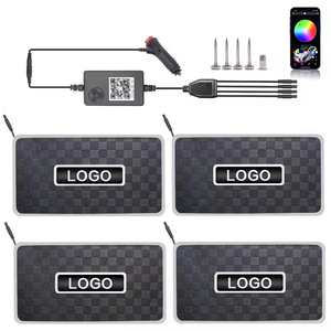 Tapis de sol de voiture 4 en 1 avec logo personnalisé OEM 5V 12V avec éclairage ambiant RVB, contrôle automatique par application, rythme musical, lumières LED imperméables pour le plancher de la voiture - Product Image 5