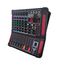 Console de mixage numérique mini professionnelle 4/6/8 canaux avec alimentation fantôme 48V Bluetooth USB pour scène, studio et enregistrement