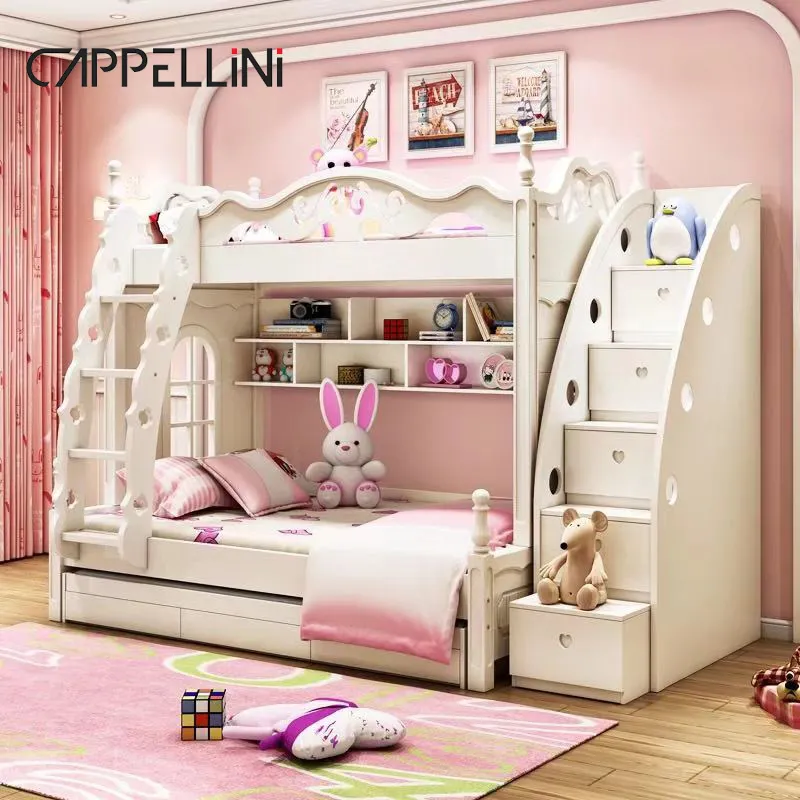 Factory direct wholesale luxury kids bunk bed boy bedroom