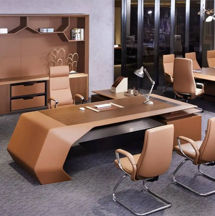 Factory Price Executive Modern Office Furniture Office Table Modern Luxury Design Office Desk 3198*2460*750mm