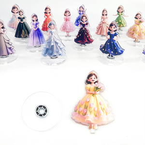 Porte-cartes rotatif créatif personnalisé, motif dessin animé mignon, en acrylique, ornement de bureau, accessoire transparent Princesse - Product Image 2