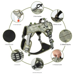 Minerva OEM/ODM Heavy Duty Rreflective notte maneggiato di sicurezza controllo che si precipita fuori prova tattico con nome di targhetta per cani da compagnia imbracatura - Product Image 2