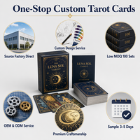 Fabrication de jeux de tarot personnalisés professionnels, conception d'impression sur mesure, usine OEM, cartes de tarot en couleur avec guide