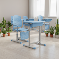 Ensemble bureau et chaise en plastique durable pour enfants - Facile à nettoyer, bureau et chaise individuels pour la maison, le bureau et l'appartement