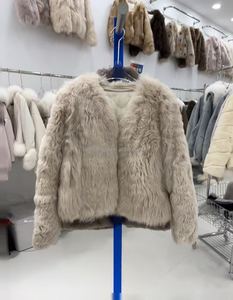 Manteau en fourrure de renard imitation veste pour femme tempérament moyen long grand col manteau en peluche ample - Product Image 5