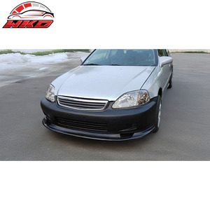 Fits for Honda Civic 1999-2000 FM Style Front Bumper Lip Unpainted Black - Product Image 2