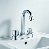 Robinet de lavabo de salle de bain moderne 4 po, à poser sur le comptoir, en laiton chromé, avec corps et cartouche durables, mitigeur 2 poignées 2 trous