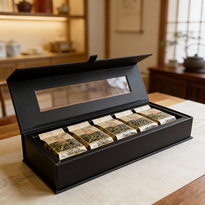 Kotak Hadiah Teh Mewah Kustomisasi Kertas Seni Premium & Kertas Spesial dengan Logo Timbul - Product Image 3