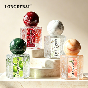 Custom Unique Hexagonal Niche Perfume Glass <b>Bottle</b> 30ml 50ml 100ml Luxury Female Ice Crackle Empty Perfume <b>Bottle</b> with Resin Cap - Product Image 3