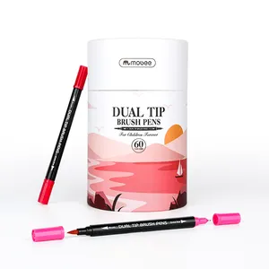 Werbe 60 Farben Dual Tip Pinsels tifte Zeichnung Aquarell Stift Rotul adores benutzer definierte Fabrik Aquarell Pinsel Stift zum Malen
