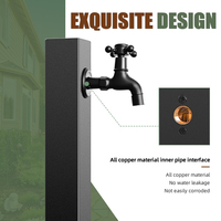 Robinet extérieur anti-gel au design chinois sur pied pour l'arrosage des jardins et des cours, en acier inoxydable, à fixation au sol