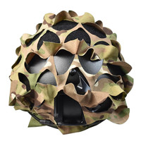Couverture de casque tactique en forme de feuille de camouflage 3D, accessoires de casque de paintball, parachutiste, chasse, filet de casque en maille, tissu