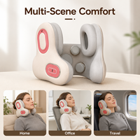 Masseur de cou sans fil portable en forme de U avec fonction de chaleur et de vibration pour les employés de bureau, à la maison ou en voyage