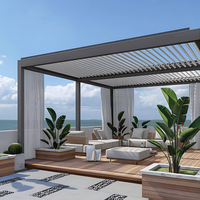Gazebo en aluminium bioclimatique personnalisable, persienne de toit motorisée rétractable, écran extérieur étanche, poudre pour balcon