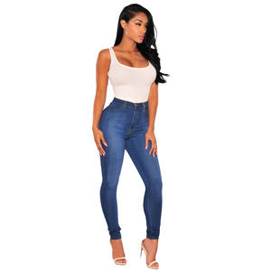 Jeans Femme Personnalisés de <span class=keywords><strong>Haute</strong></span> Qualité, <span class=keywords><strong>Taille</strong></span> <span class=keywords><strong>Haute</strong></span>, Extensibles, Grandes Tailles - Product Image 5
