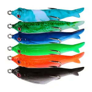 WEIHE 10cm 14g High quality lifelike eyes colorful plastic molds soft frog fishing lure bait