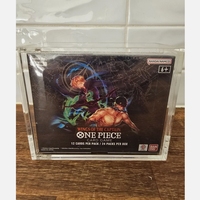 Boîte de présentation One Piece Booster Box en acrylique FB06, moderne, écologique, avec fond blanc, fermeture à bouton, taille et épaisseur personnalisables