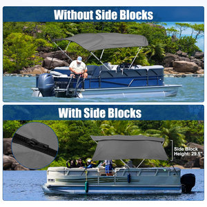 Penutup atas kanopi atasan Bimini pita perahu peneduh matahari kanvas kustom dengan bingkai baja - Product Image 2